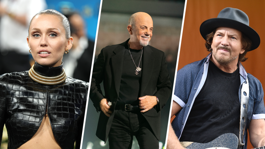 Miley Cyrus, Billy Joel and Eddie Vedder